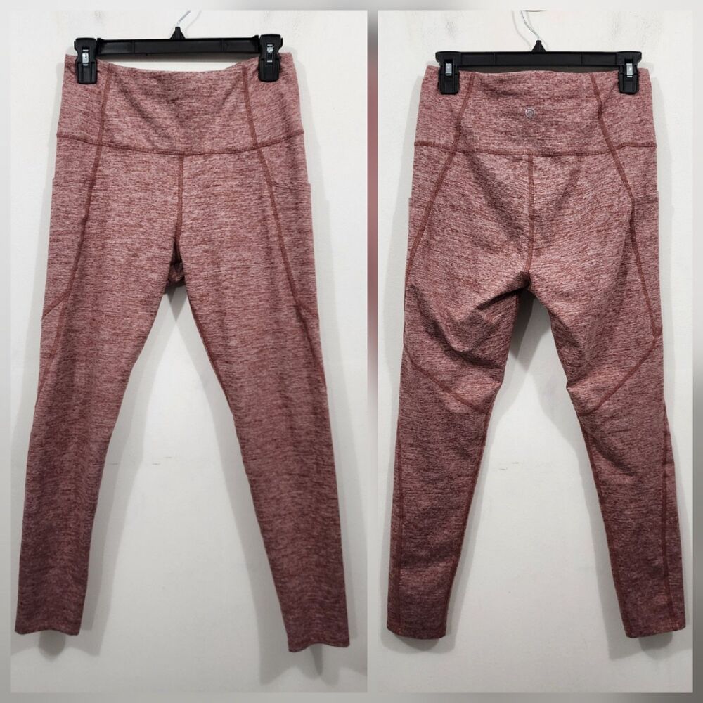 Core 10 Women's All Day Comfort High-Waist Side-Pocket Yoga Legging M Red